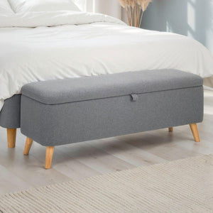 Astrid Blanket Box – Grey Linen - Living with Luxury