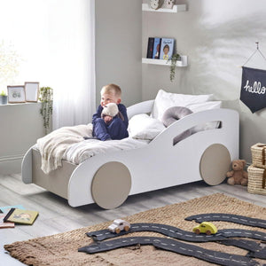 Atlantis Car Bed – White &amp; Taupe - Living with Luxury