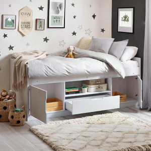 Atom Low Sleeper Bed – White - Living with Luxury