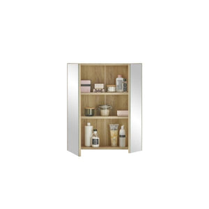 Austin Mirrored Bathroom Cabinet – Natural Wood - Living with Luxury