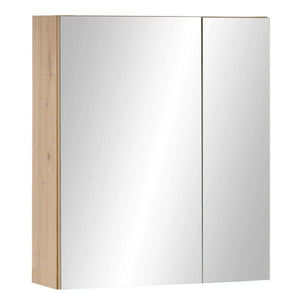 Austin Mirrored Bathroom Cabinet – Natural Wood - Living with Luxury