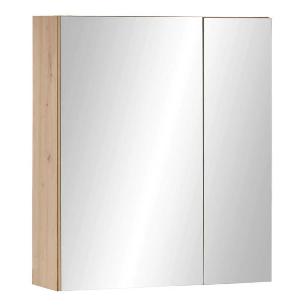 Austin Mirrored Bathroom Cabinet – Natural Wood - Living with Luxury