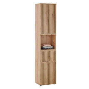 Austin Tall Bathroom Cabinet – Natural Wood - Living with Luxury