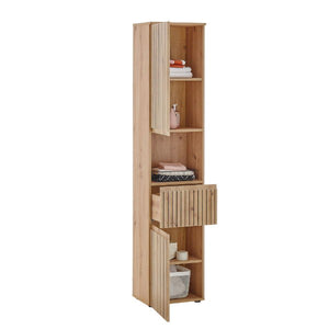 Austin Tall Bathroom Cabinet – Natural Wood - Living with Luxury