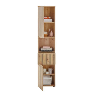 Austin Tall Bathroom Cabinet – Natural Wood - Living with Luxury