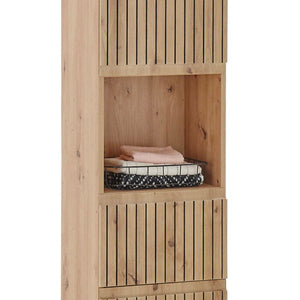Austin Tall Bathroom Cabinet – Natural Wood - Living with Luxury