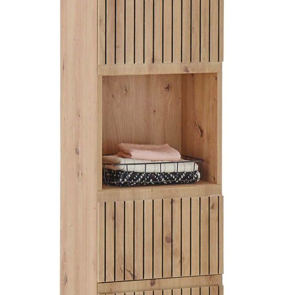 Austin Tall Bathroom Cabinet – Natural Wood - Living with Luxury
