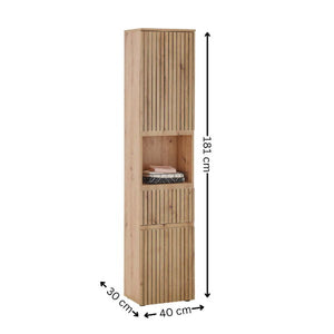 Austin Tall Bathroom Cabinet – Natural Wood - Living with Luxury