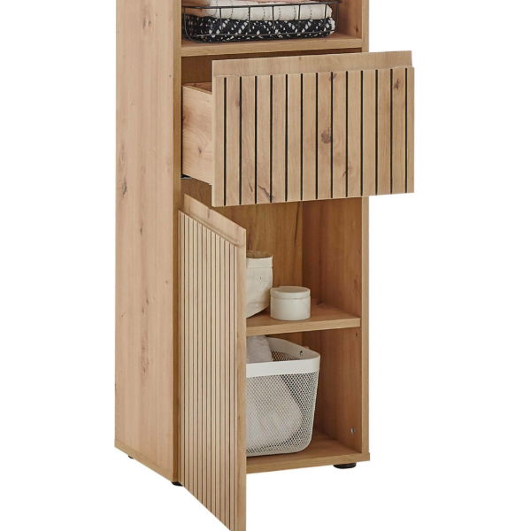 Austin Tall Bathroom Cabinet – Natural Wood - Living with Luxury