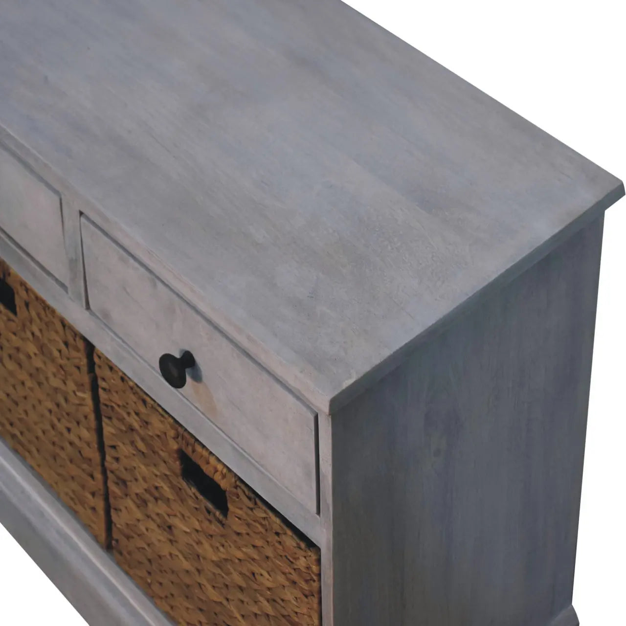 Acid Wash Basket Storage Cabinet Living with Luxury