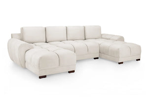 Azzuro Cream U-Shaped Corner Sofa – Upholstered Living Room Sofa