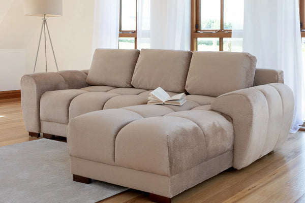 Azzuro Mocha Universal Corner Sofabed – Upholstered Sofa Bed