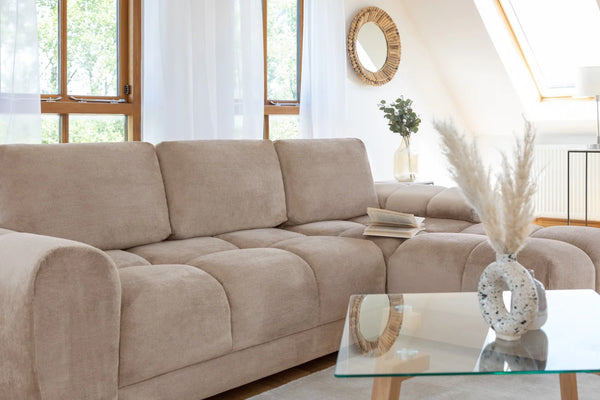 Azzuro Mocha Universal Corner Sofabed – Upholstered Sofa Bed