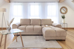 Azzuro Mocha Universal Corner Sofabed – Upholstered Sofa Bed