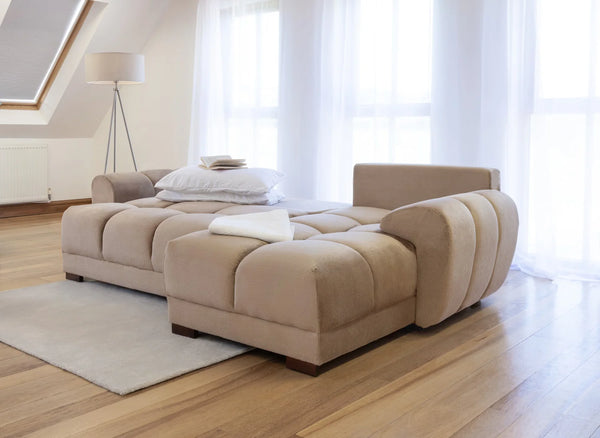 Azzuro Mocha Universal Corner Sofabed – Upholstered Sofa Bed