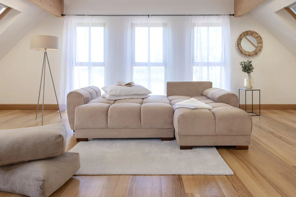 Azzuro Mocha Universal Corner Sofabed – Upholstered Sofa Bed