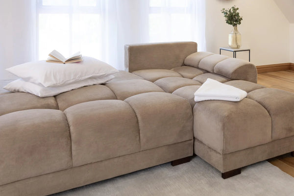 Azzuro Mocha Universal Corner Sofabed – Upholstered Sofa Bed