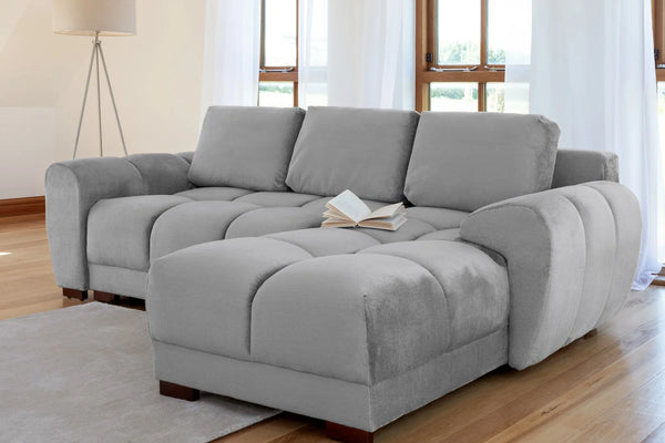 Azzuro Grey Universal Corner Sofabed – Upholstered Sofa Bed