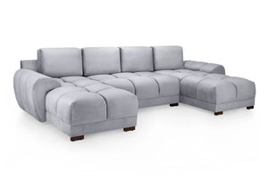 Azzuro Grey U-Shaped Corner Sofa – Upholstered Living Room Sofa
