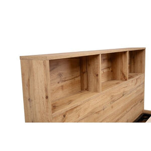 Bali Ottoman Bed with Bookcase Headboard – Oak - Living with Luxury