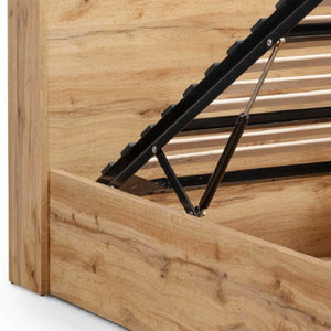 Bali Ottoman Bed with Bookcase Headboard – Oak - Living with Luxury