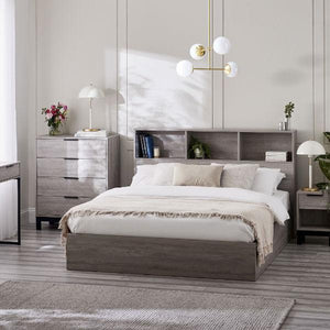Bali Ottoman Storage Single Bed - Grey Oak