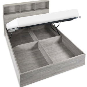 BALI 4FT6 OTTOMAN BED WITH GAS LIFT UP SYSTEM -GREY OAK - Living with Luxury