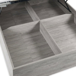 BALI 4FT6 OTTOMAN BED WITH GAS LIFT UP SYSTEM -GREY OAK - Living with Luxury