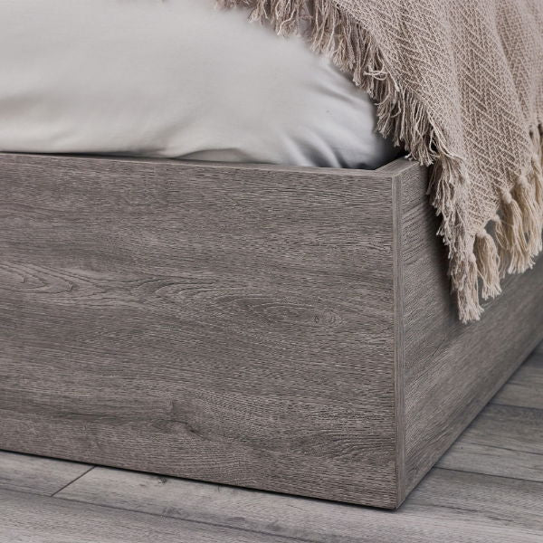 BALI 5FT OTTOMAN BED WITH GAS LIFT UP SYSTEM - GREY OAK - Living with Luxury