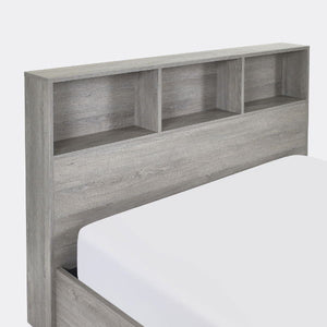 BALI 5FT OTTOMAN BED WITH GAS LIFT UP SYSTEM - GREY OAK - Living with Luxury