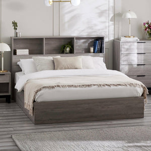 Bali Ottoman Storage 135cm Double Bed - Grey Oak - Living with Luxury