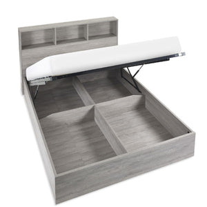 BALI 5FT OTTOMAN BED WITH GAS LIFT UP SYSTEM - GREY OAK - Living with Luxury