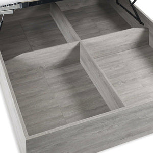 BALI 5FT OTTOMAN BED WITH GAS LIFT UP SYSTEM - GREY OAK - Living with Luxury