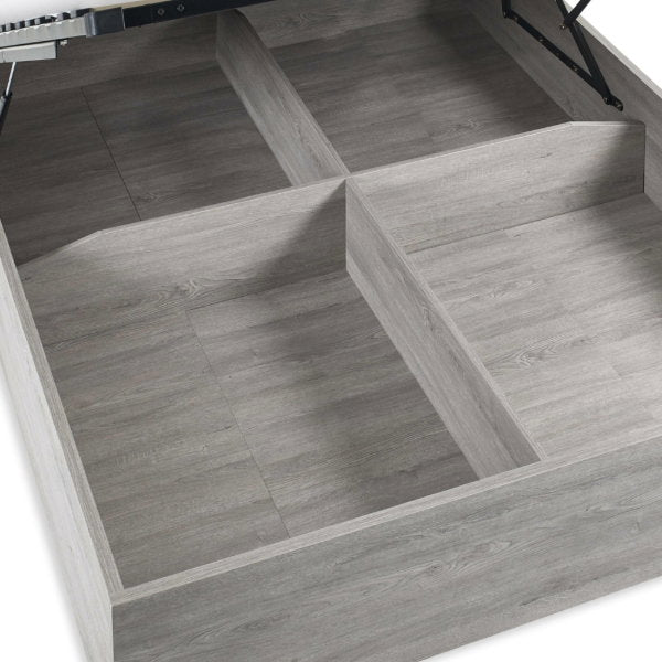 BALI 5FT OTTOMAN BED WITH GAS LIFT UP SYSTEM - GREY OAK - Living with Luxury