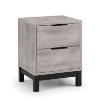 BALI 2 DRAWER BEDSIDE - GREY OAK - Living with Luxury