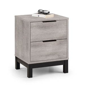 BALI 2 DRAWER BEDSIDE - GREY OAK - Living with Luxury