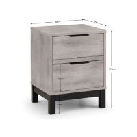 BALI 2 DRAWER BEDSIDE - GREY OAK - Living with Luxury