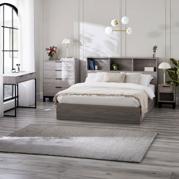 BALI 2 DRAWER BEDSIDE - GREY OAK - Living with Luxury