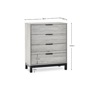 Bali 4 Drawer Chest - Grey Oak - Living with Luxury