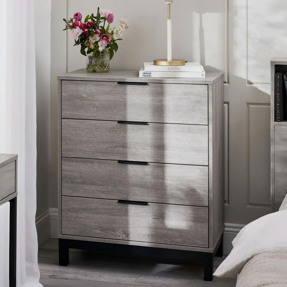 BALI 6 DRAWER WIDE CHEST - GREY OAK - Living with Luxury