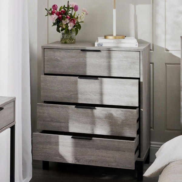 Bali 4 Drawer Chest - Grey Oak - Living with Luxury