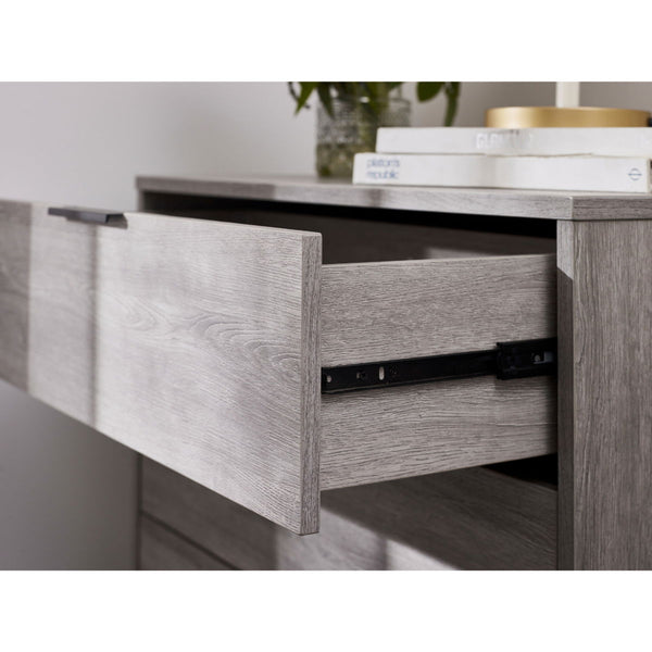 BALI 6 DRAWER WIDE CHEST - GREY OAK - Living with Luxury