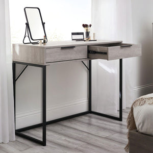 BALI 2 DRAWER DRESSING TABLE/DESK - GREY OAK - Living with Luxury