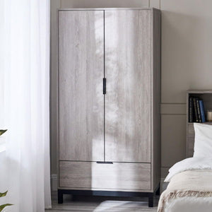 Bali 2 Door 1 Drawer Wardrobe - Grey Oak - Living with Luxury