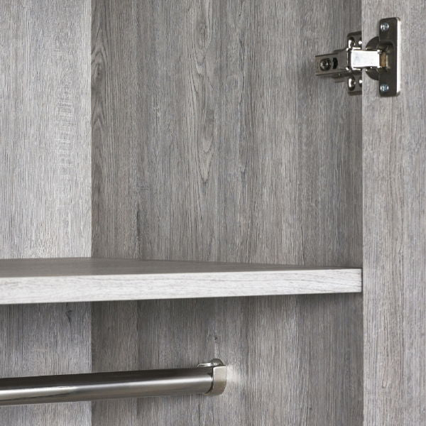 Bali 2 Door 1 Drawer Wardrobe - Grey Oak - Living with Luxury