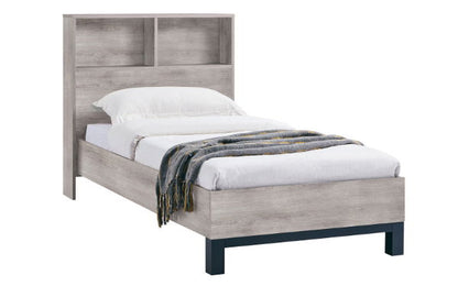 Bali Ottoman Storage Single Bed - Grey Oak - Living with Luxury