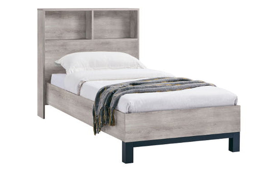 Bali Ottoman Storage Single Bed - Grey Oak - Living with Luxury