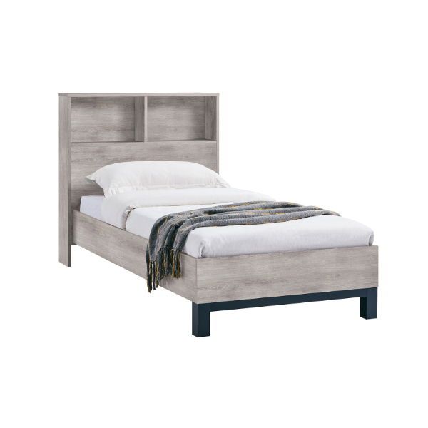 Bali Ottoman Storage Single Bed - Grey Oak