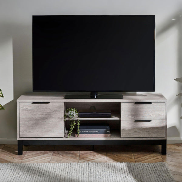BALI TV UNIT IN CLICK CLACK SYSTEM - GREY OAK - Living with Luxury