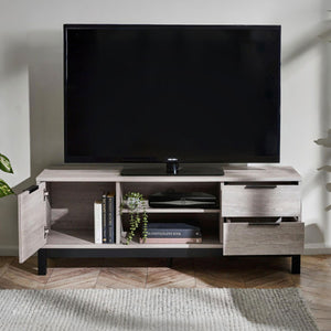 BALI TV UNIT IN CLICK CLACK SYSTEM - GREY OAK - Living with Luxury